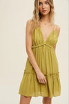 Chartreuse-green-linen-short-summer-dress