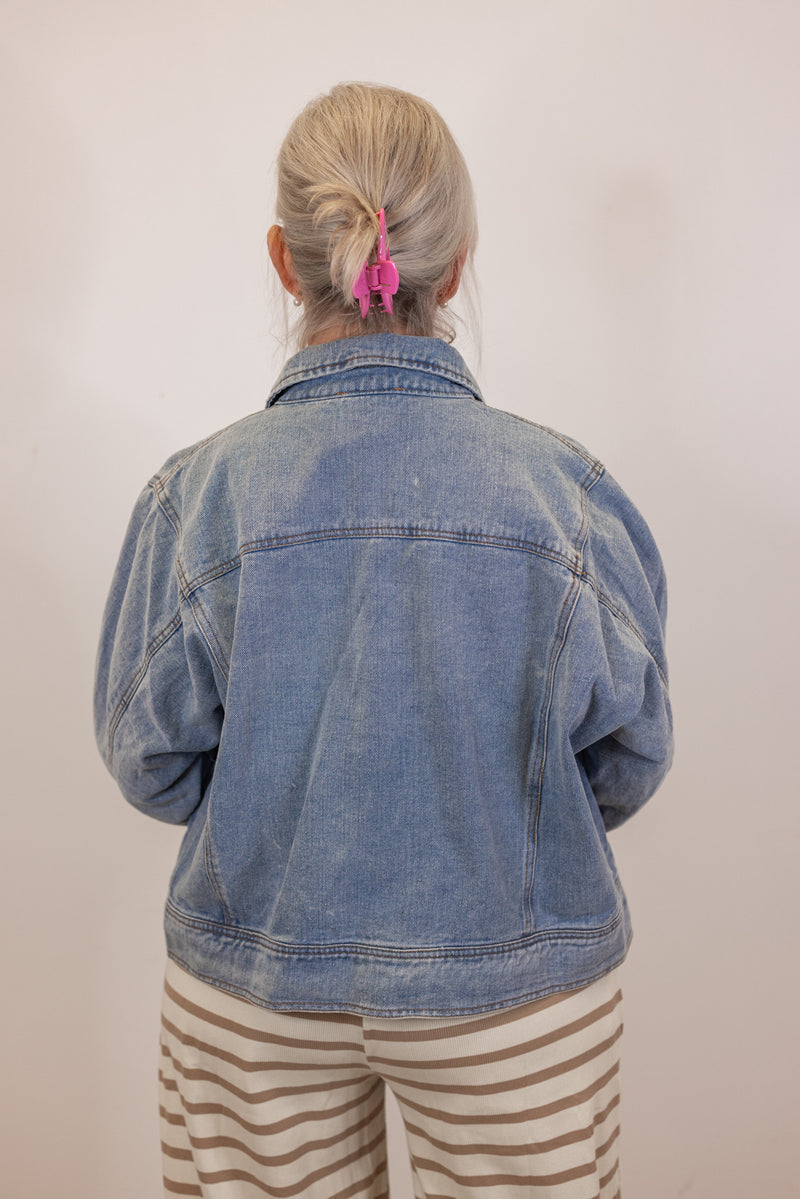 light wash soft cotton denim jacket