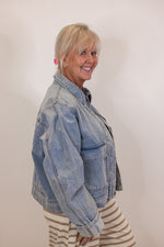 light wash soft cotton denim jacket