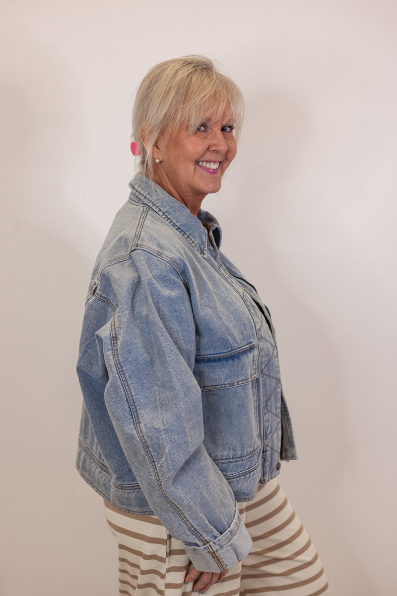 light wash soft cotton denim jacket