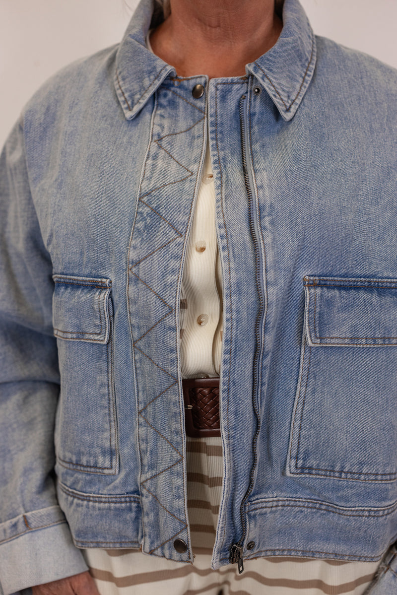 light wash soft cotton denim jacket