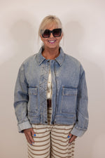 light wash soft cotton denim jacket