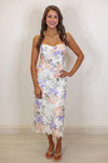 white eyelet embroidered floral strappy top