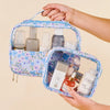 clear floral blue cosmetic set