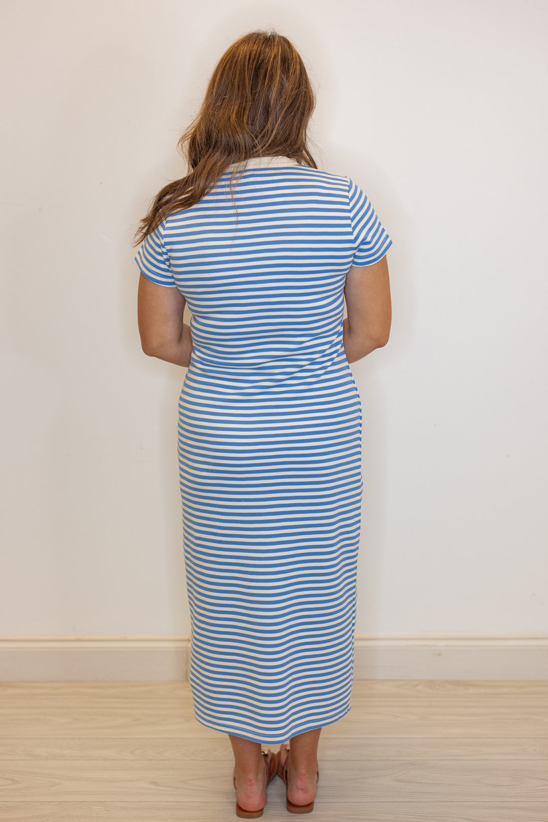 Blue Stripe Button Front Midi Dress | Purple Door | Commerce GA Purple Door Boutique Blue Stripe Button Front Midi Dress | Purple Door | Commerce GA Purple Door Boutique
