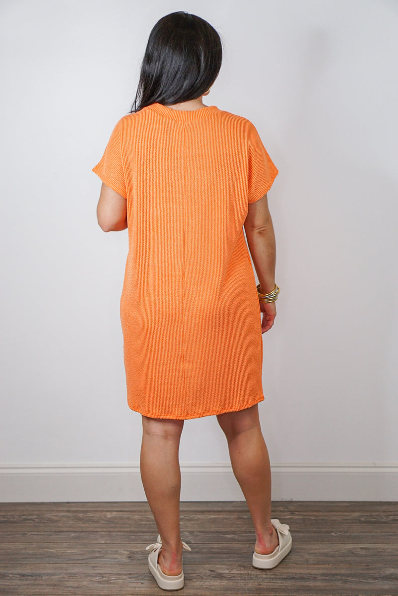 orange tunic tee shirt dress
