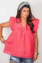 coral grid womens entro top