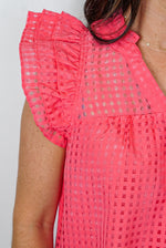 coral grid womens entro top