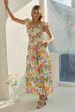 Vacation Awaits Cream Midi Dress