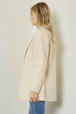 cream knit teddy blazer