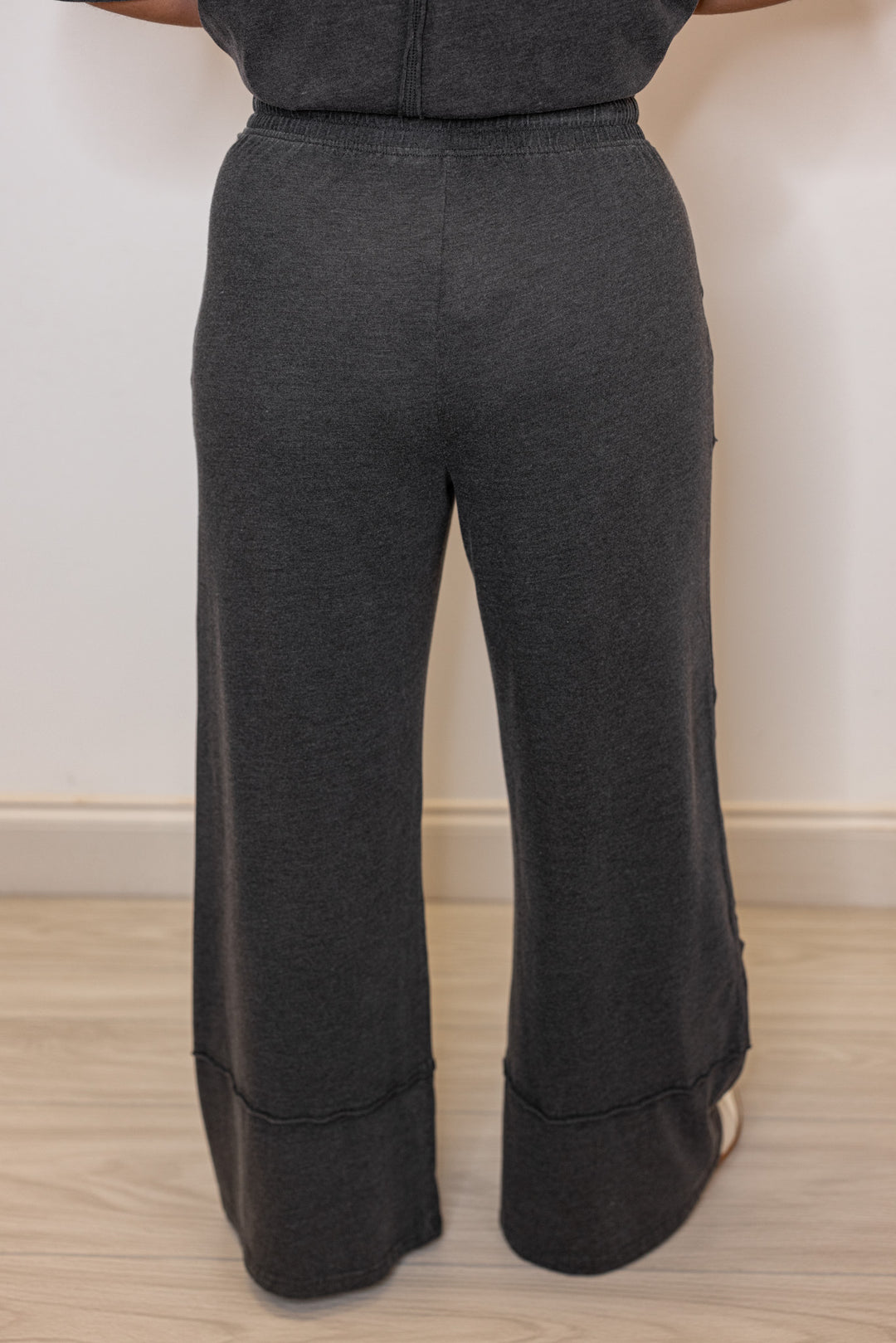 comfy cute everyday black cotton wide leg lounge pants 
