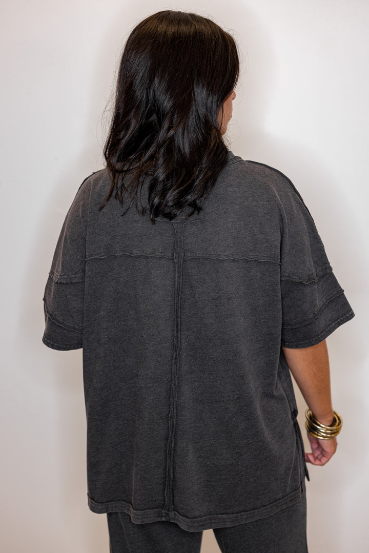 comfy easy everyday black cotton t shirt
