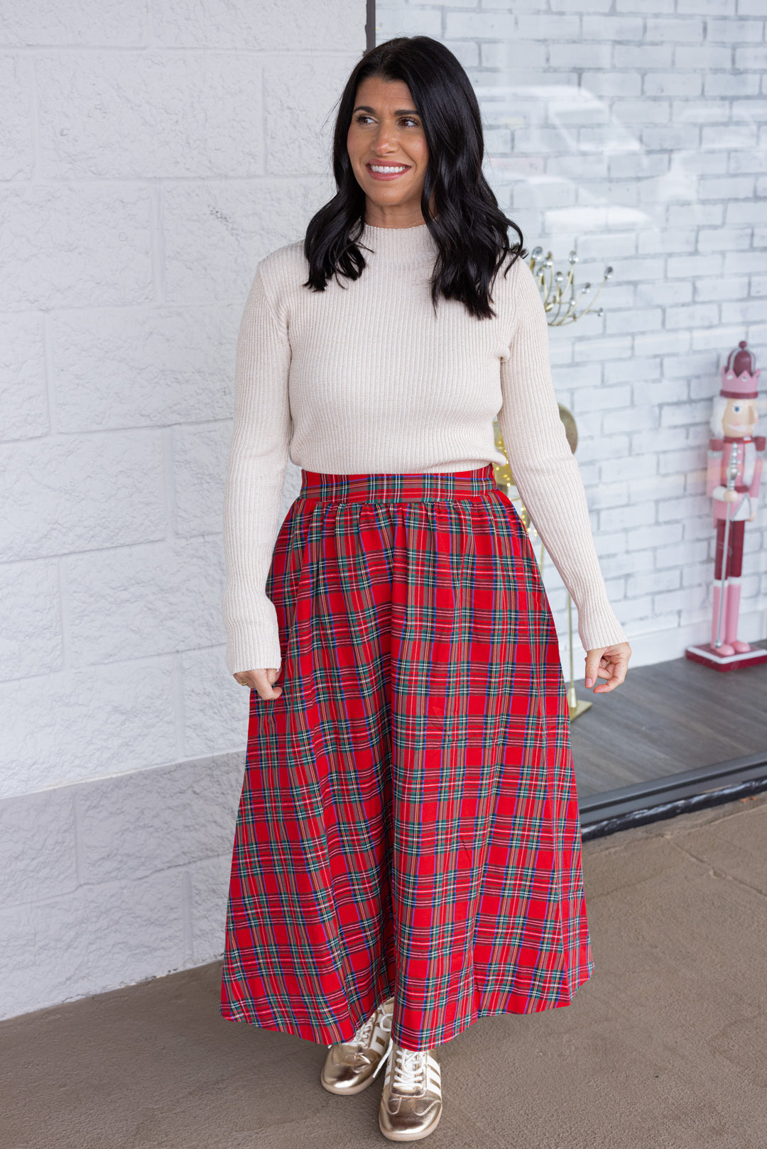 Shimmering Sass Champagne Knit Top