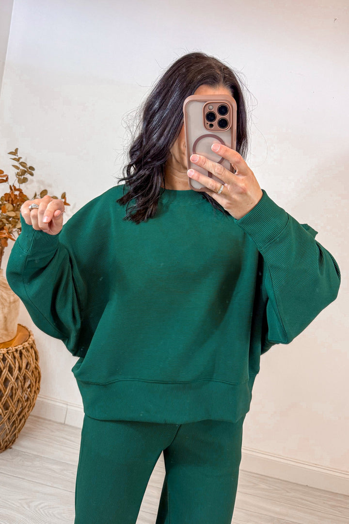 Cozy Christmas ribbed knit matching set