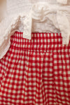 red white gingham stretch waist shorts