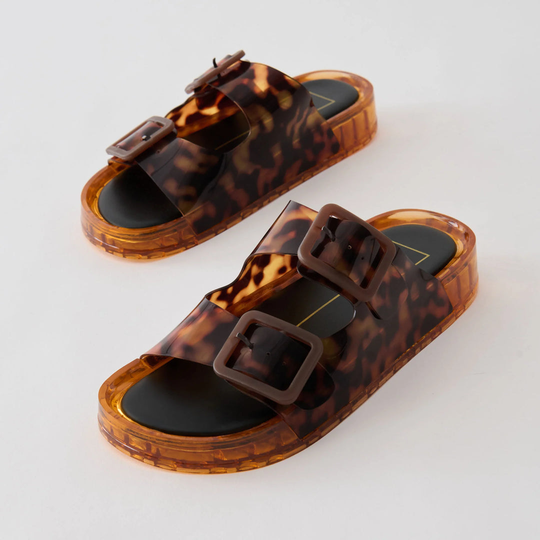 dolce vita julio slide sandals tortoise cushioned 