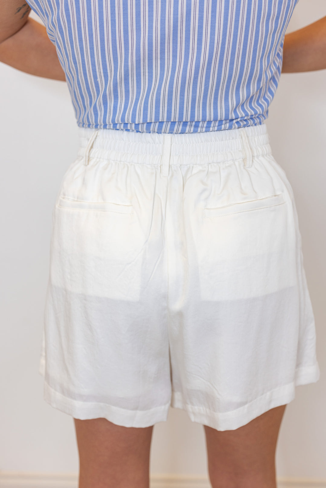 dressy high waist white shorts
