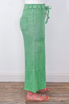 easel wide leg terry knit evergreen pants