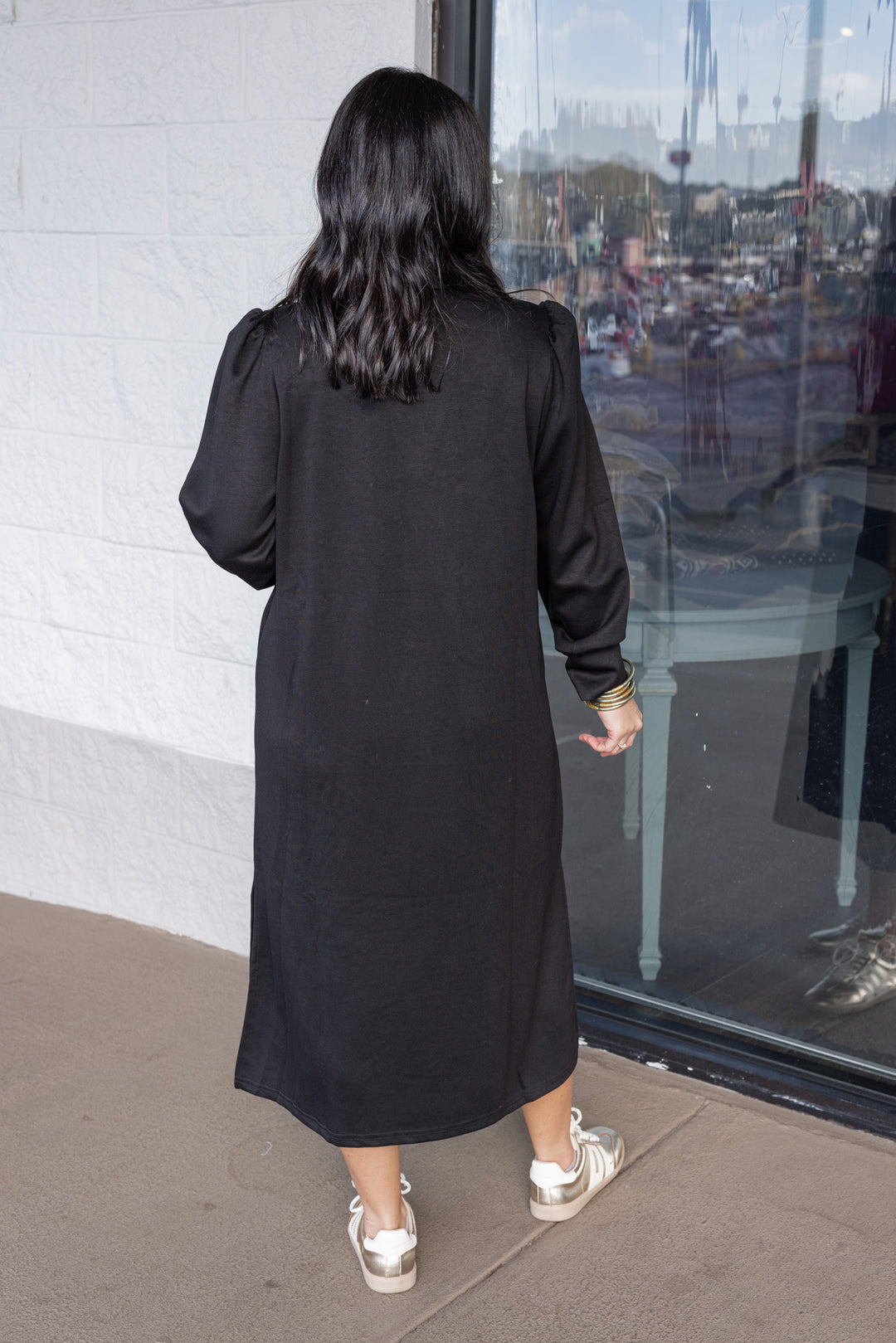 Choosing Happiness Black Midi Dress