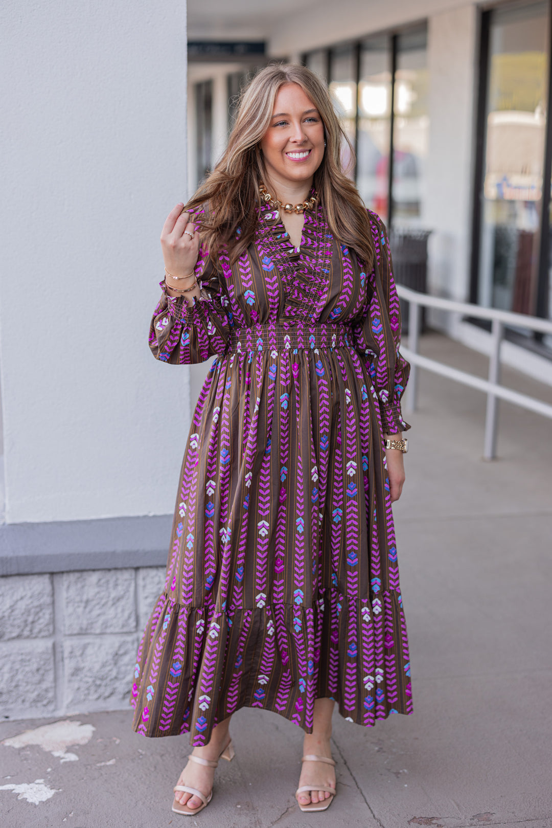 fall midi dresses for women Autumn Bloom Black Floral Viscose Dress Make a statement in the gorgeous Falling For You Midi Dress by Pink Desert Midi Dresses in Womens Dresses