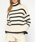 entro striped natural black sweater