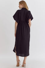 entro black midi dress 