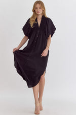 entro black midi dress 