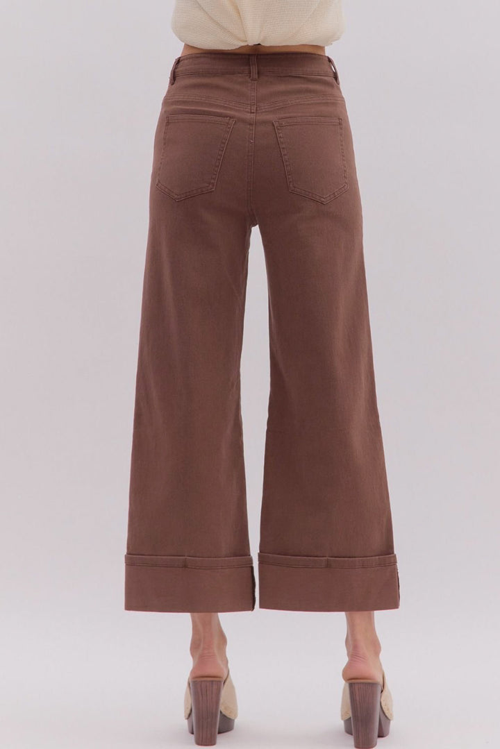 entro chocolate brown twill denim jeans