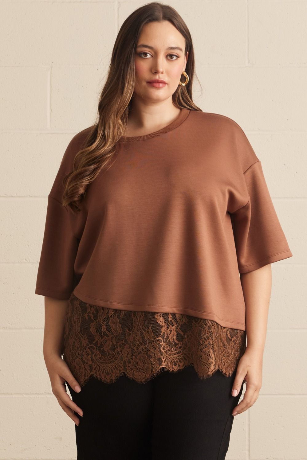 Moment of Lace Mocha Top