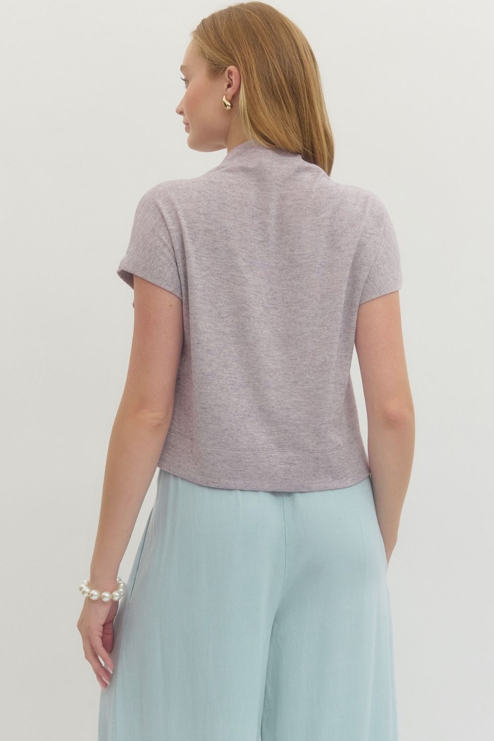 entro lavender mock neck layering tops