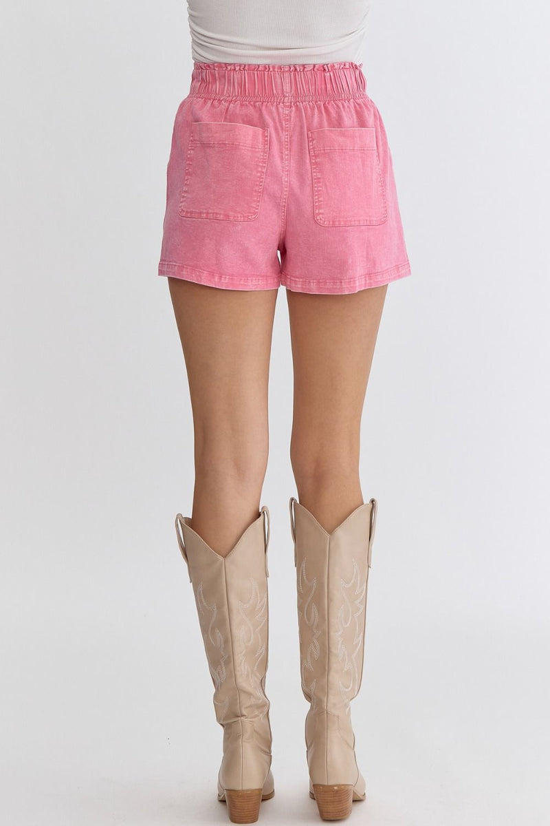Comfy Times Pink Twill Shorts