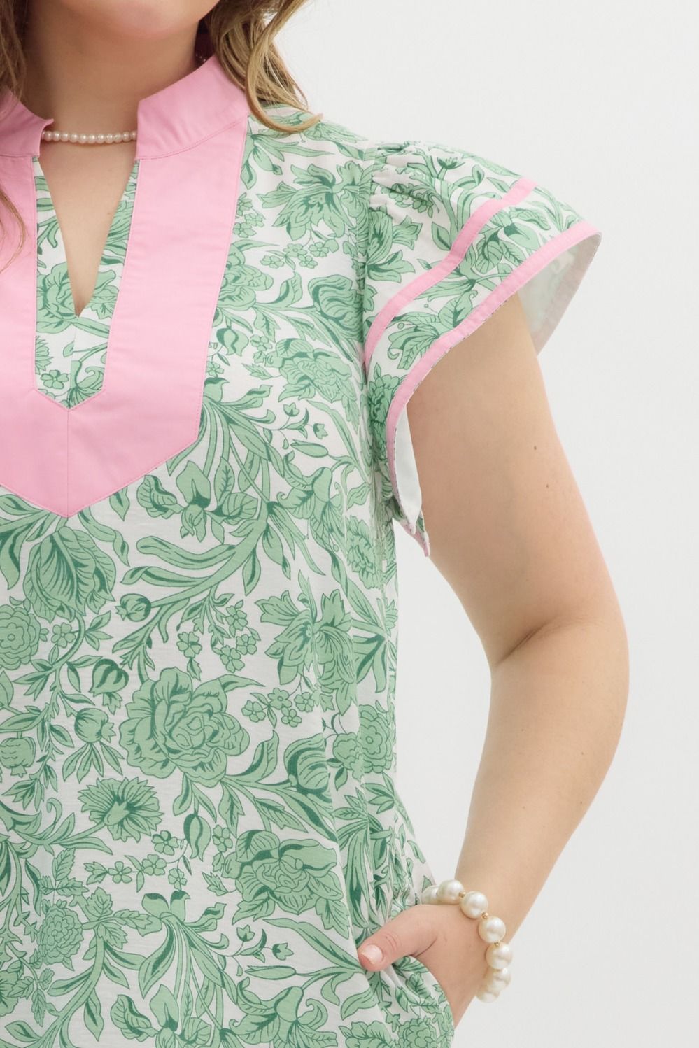 Green And White Floral Caftan Midi Dress Purple Door Boutique Green And White Floral Caftan Midi Dress Purple Door Boutique