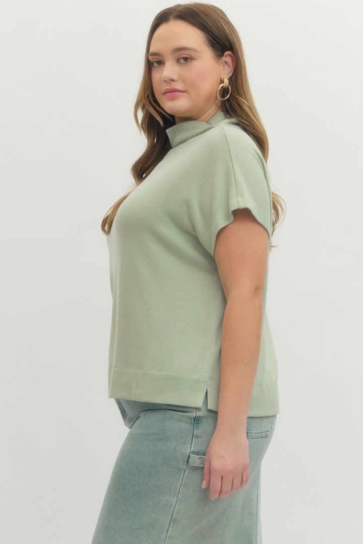 women's plus size mint green entro top