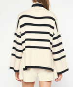 entro striped natural black sweater