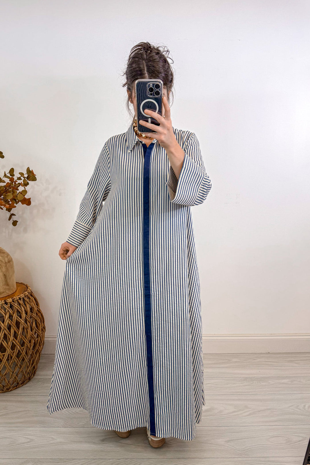 entro striped blue indigo maxi dress width