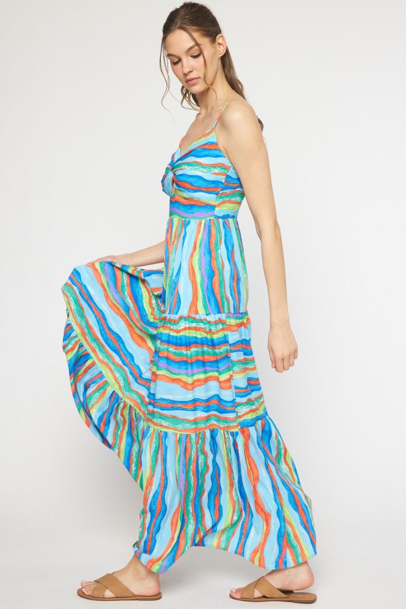 entro tropical blue maxi dress