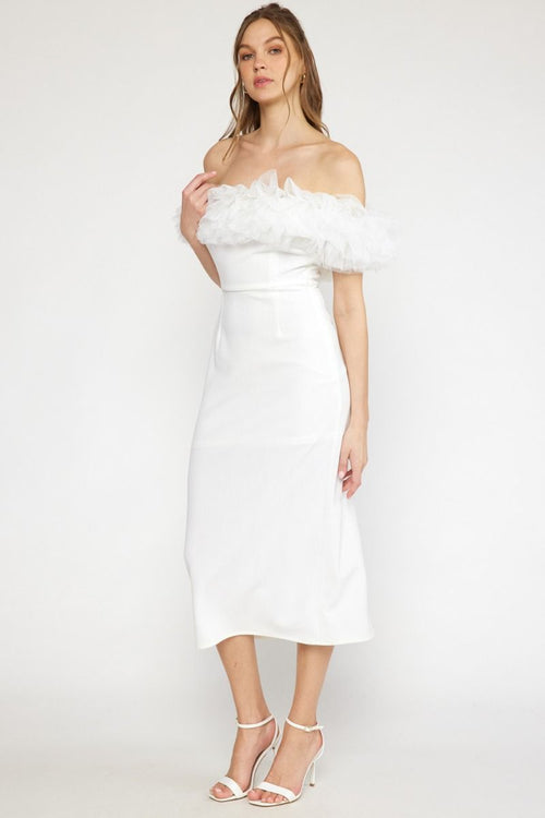 tulle white strapless wedding shower dress