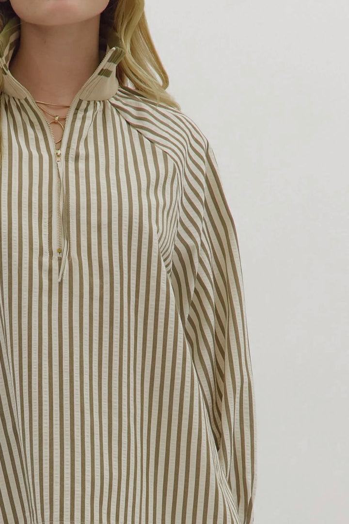 entro womens striped olive casual fall top details