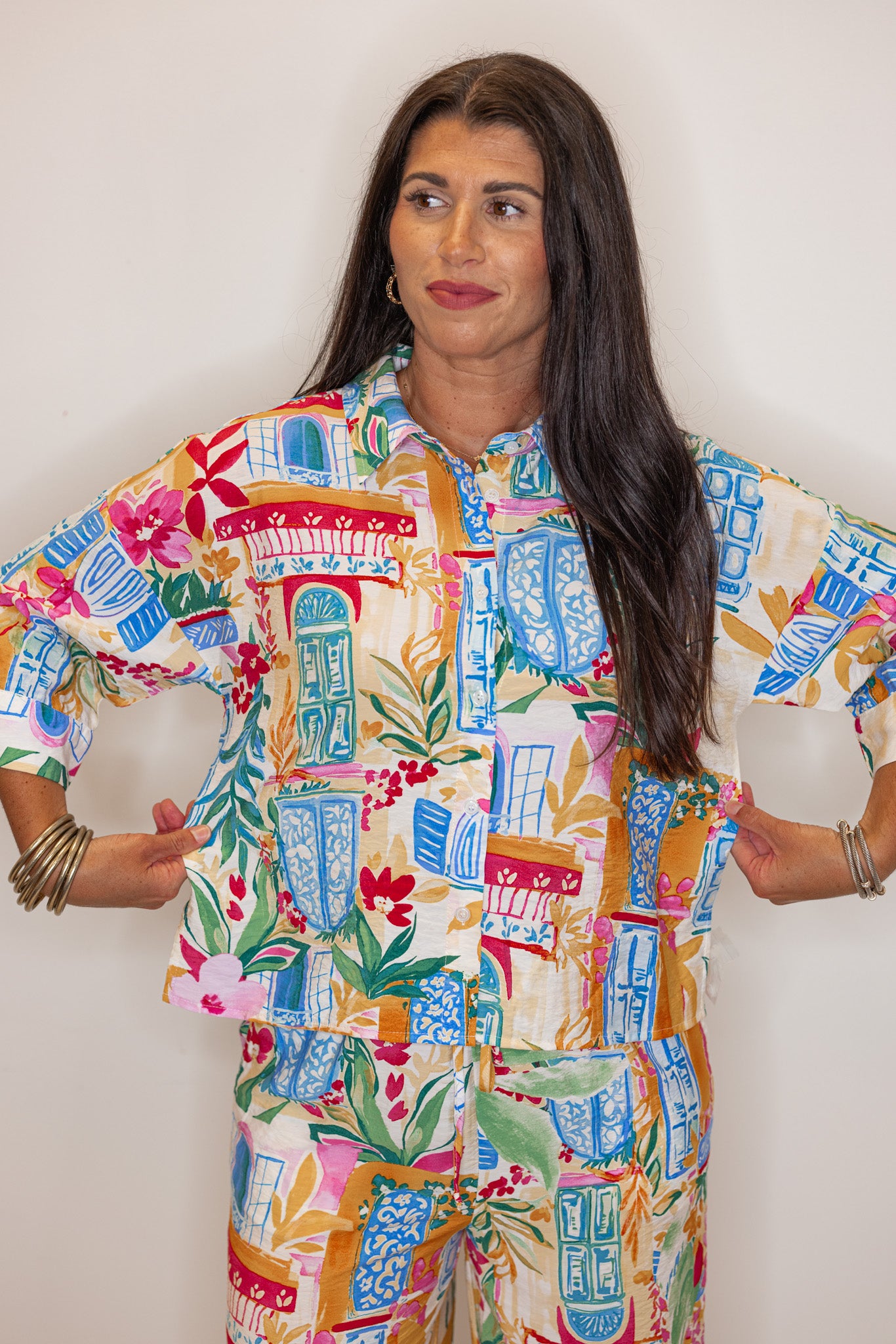 Tropical Print Pants And Top Set | Purple Door Boutique | Commerce GA