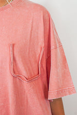 faded coral oversized tee