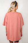 faded coral oversized tee