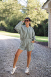 fall olive lounge pullover top