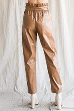faux leather paperbag pants