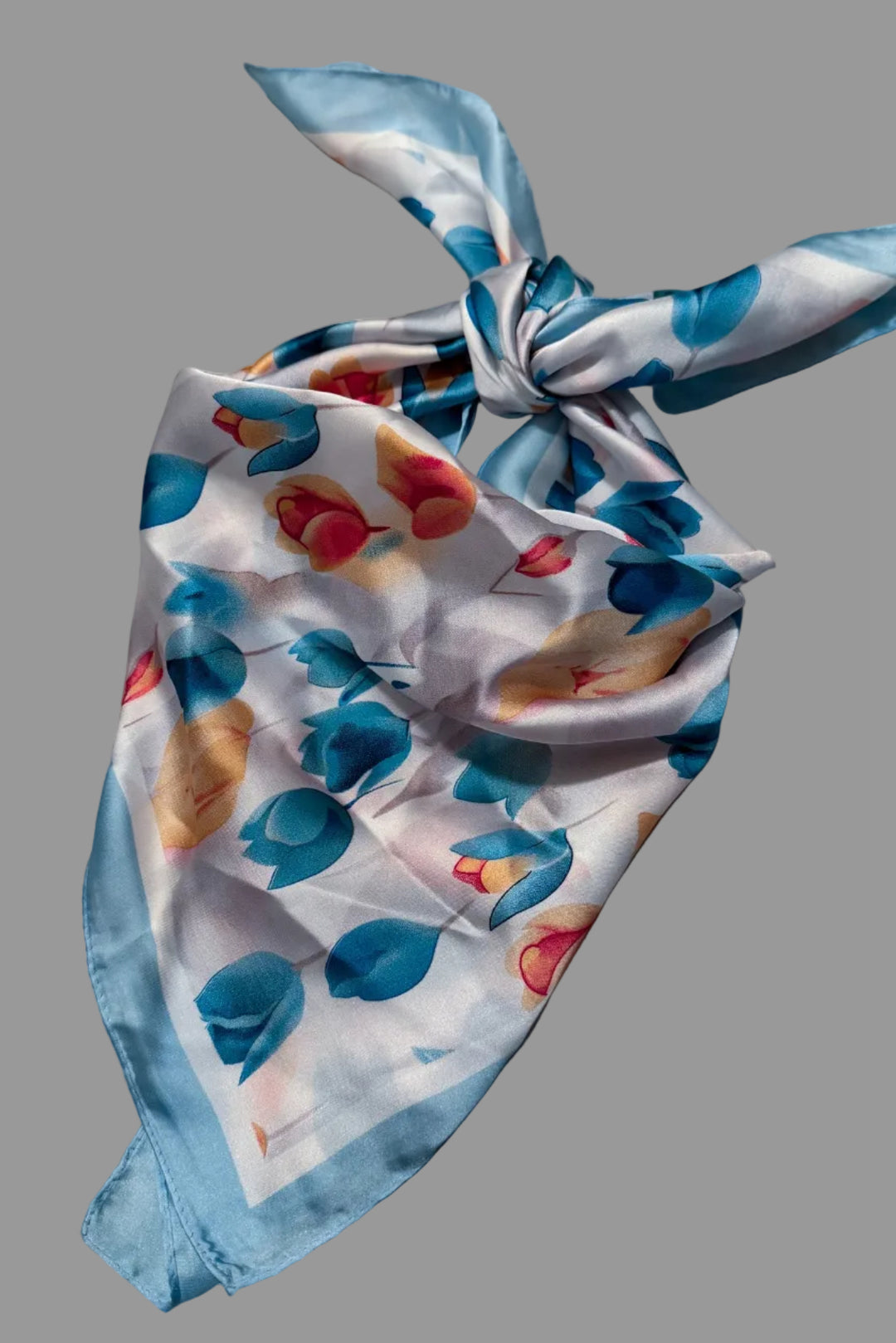 blue floral scarf necklace