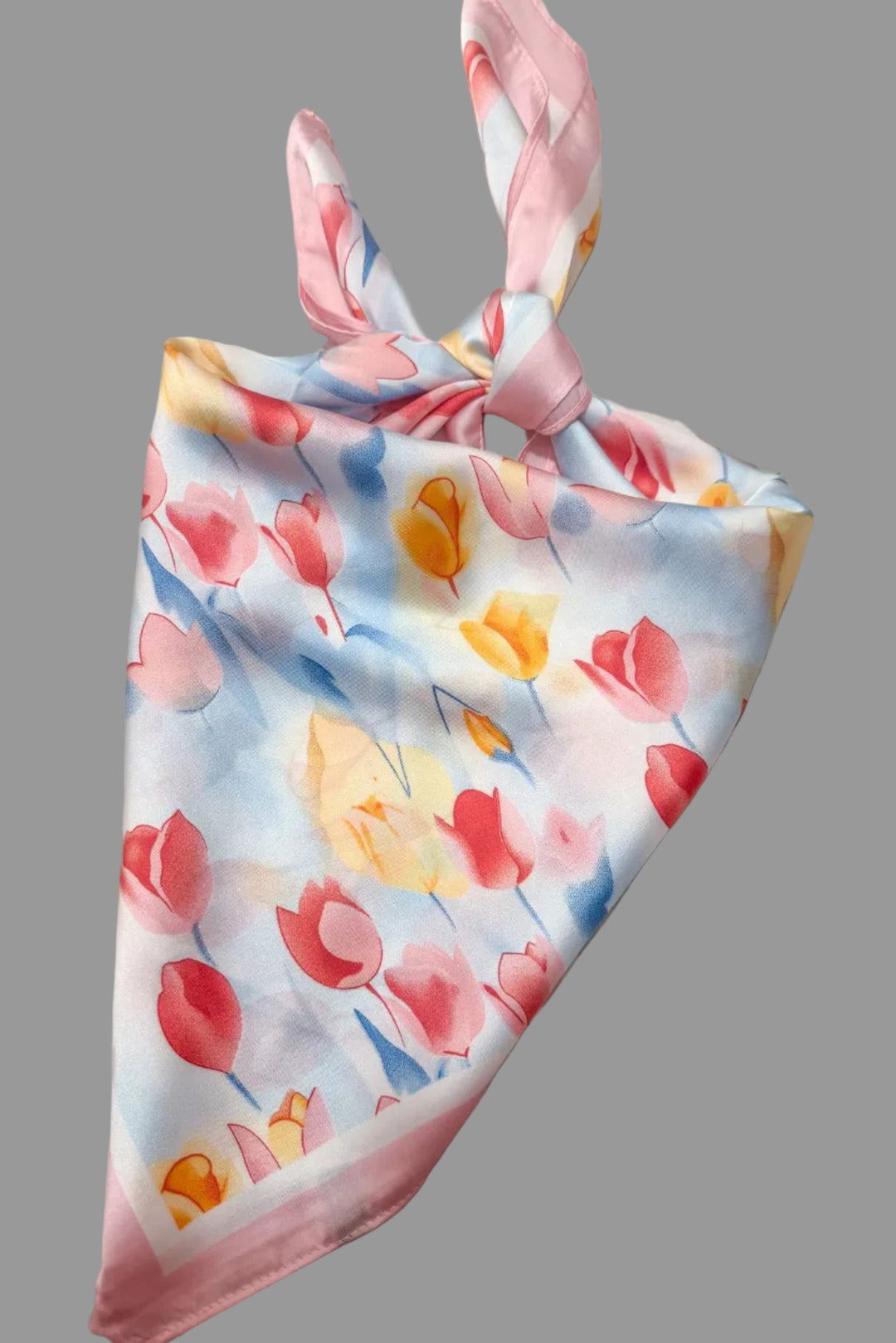 floral pink bandana scarf necklace