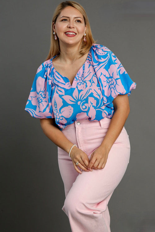 umgee plus size floral summer top