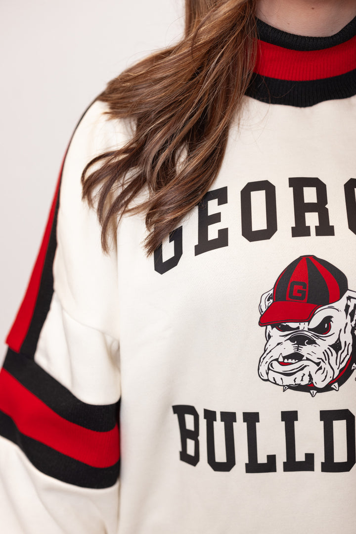 throwback georgia bulldogs pullover top