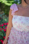 pink floral vintage style midi dress