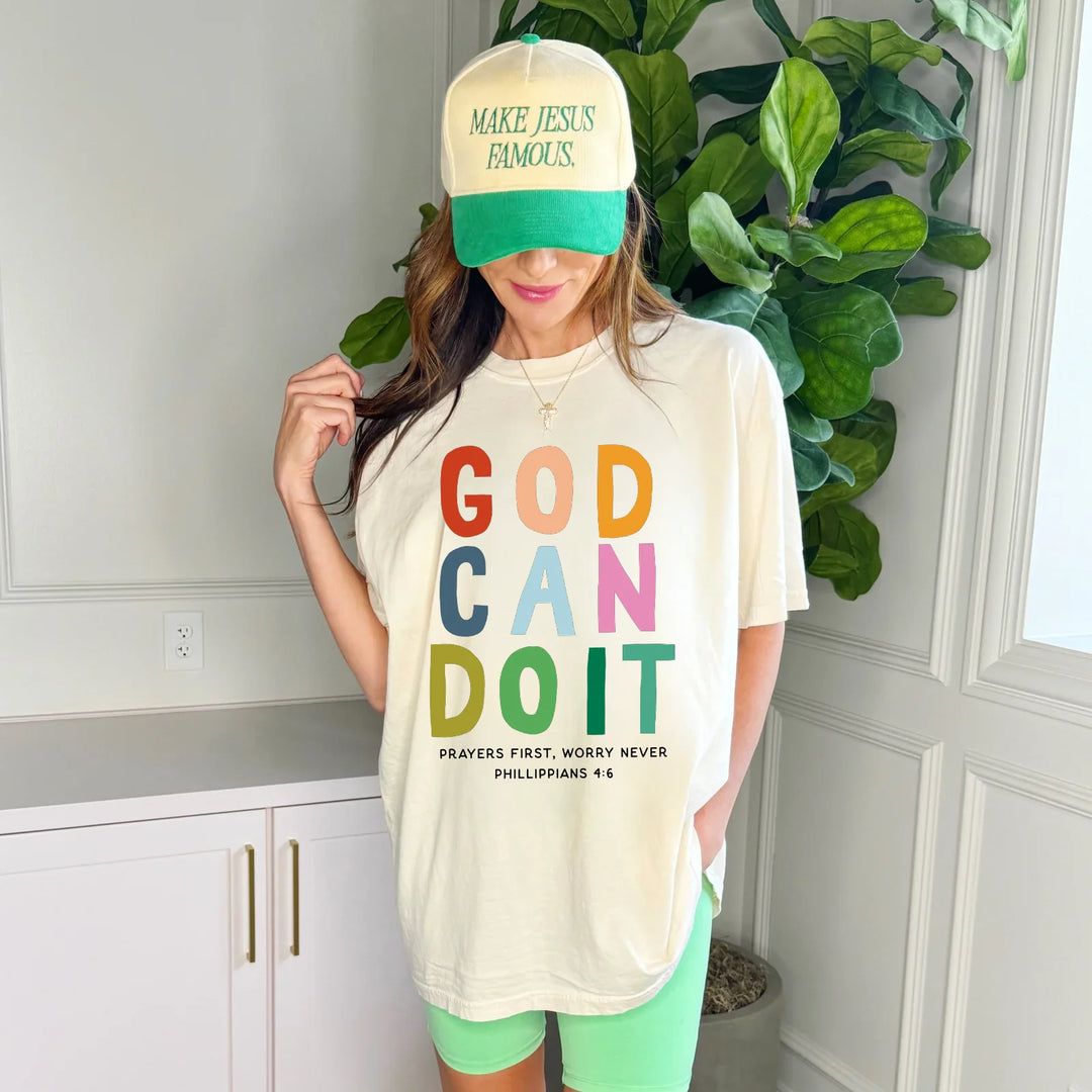 god can do it full length graphic tee