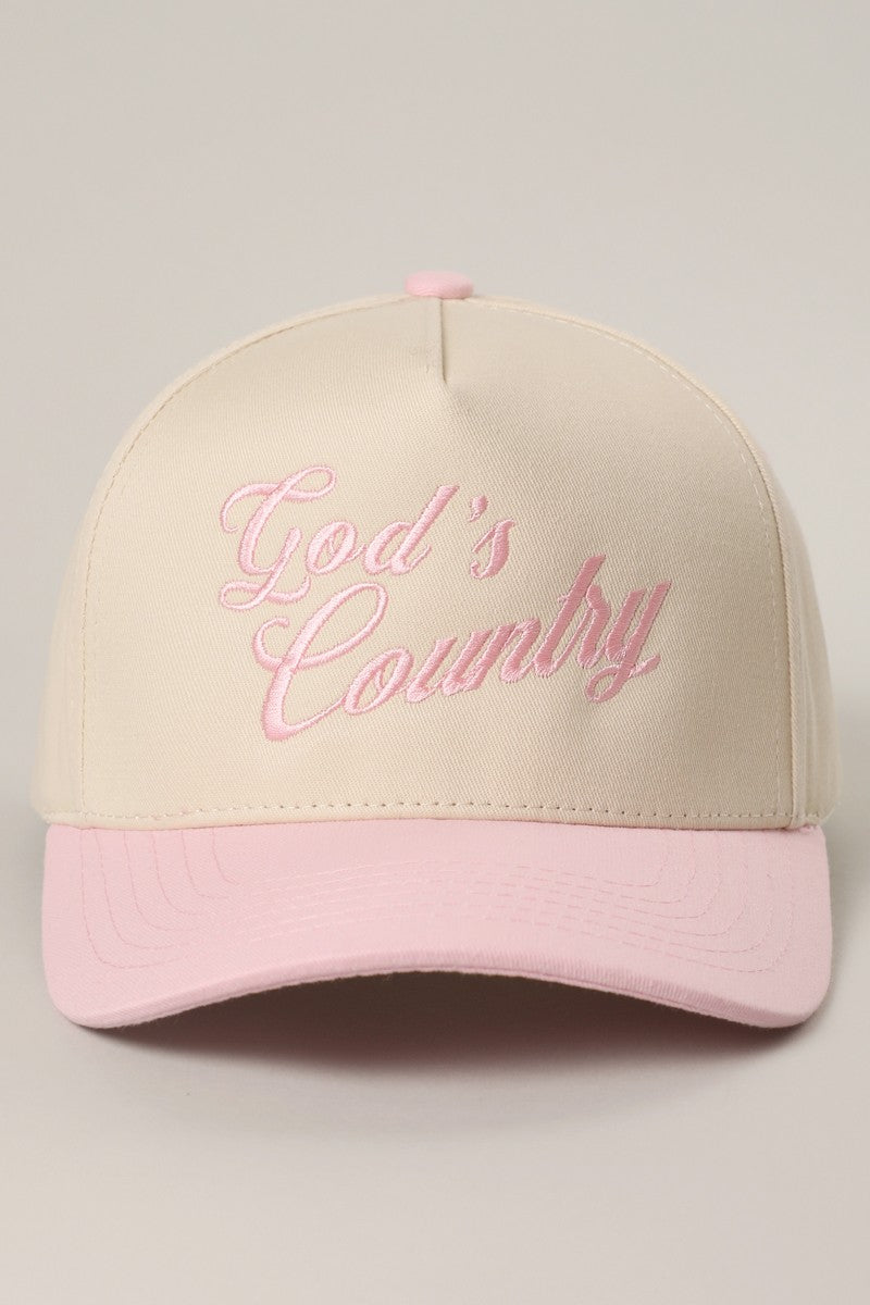 god's country women's pink canvas trucker hat